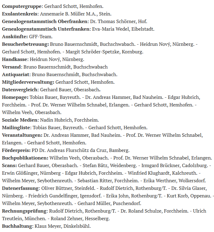 Funktionsträger der GFF
